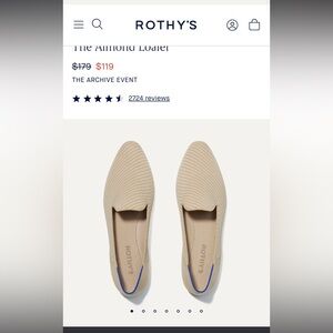 Rothy’s barely worn almond loafer in chai twill